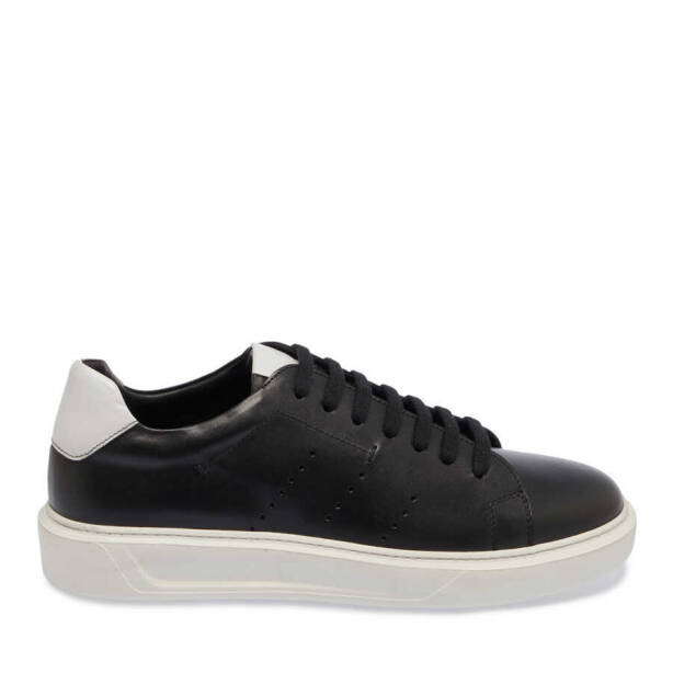 Siyah Deri Erkek Sneaker - E24I1AY56856-A43 - Tergan