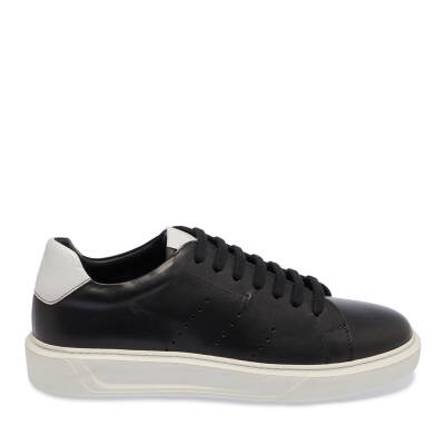 Siyah Deri Erkek Sneaker - E24I1AY56856-A43 - 3