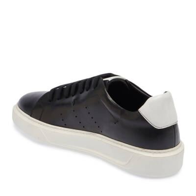  Siyah Deri Erkek Sneaker - E24I1AY56856-A43 - 2