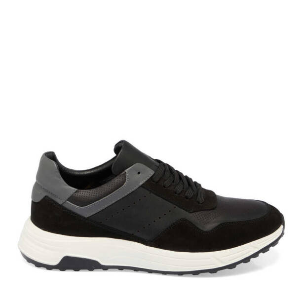 Siyah Deri Erkek Sneaker - E24I1AY56859-A23 - 3