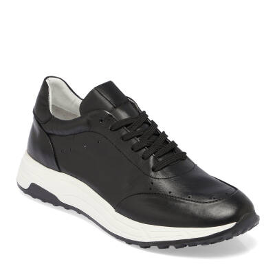  Siyah Deri Erkek Sneaker - E24I1AY56860-A23 - 1