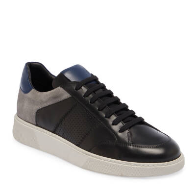 Siyah Deri Erkek Sneaker - E24I1AY56864-A43 