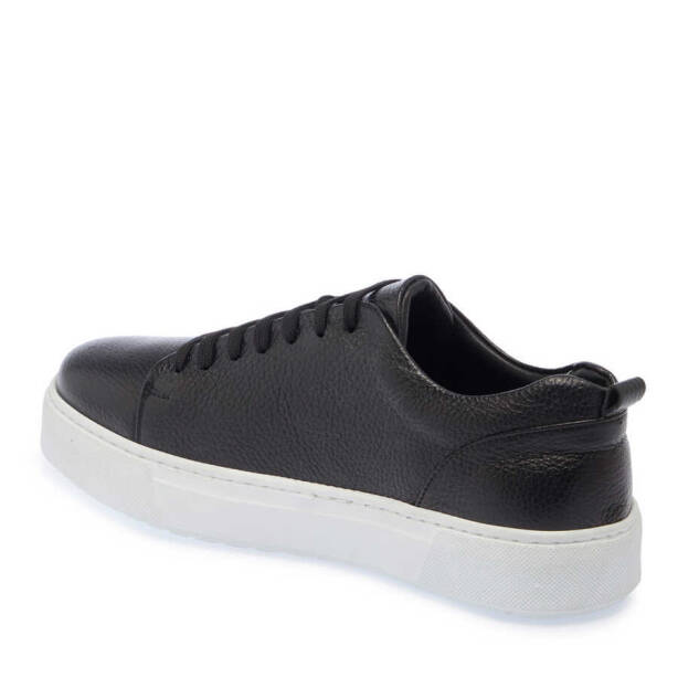 Siyah Hakiki Deri Erkek Sneaker - E24I1AY56878-A41 - 3