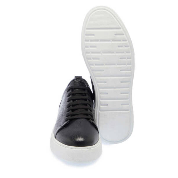 Siyah Hakiki Deri Erkek Sneaker - E24I1AY56878-A41 - 4