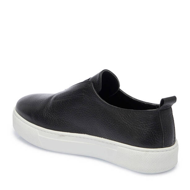 Siyah Hakiki Deri Erkek Sneaker - E24I1AY56879-A41 - 3