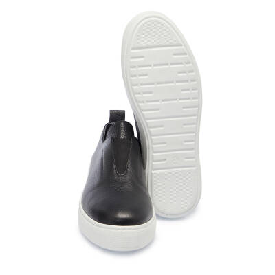 Siyah Deri Erkek Sneaker - E24I1AY56879-A41 - 4