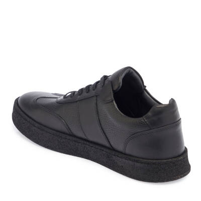  Siyah Deri Erkek Sneaker - E24I1AY56896-A43 - 2