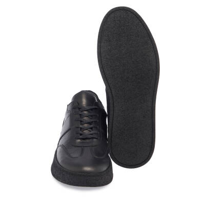  Siyah Deri Erkek Sneaker - E24I1AY56896-A43 - 4