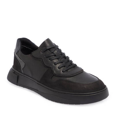  Siyah Deri Erkek Sneaker - E24I1AY56908-H4D - 1