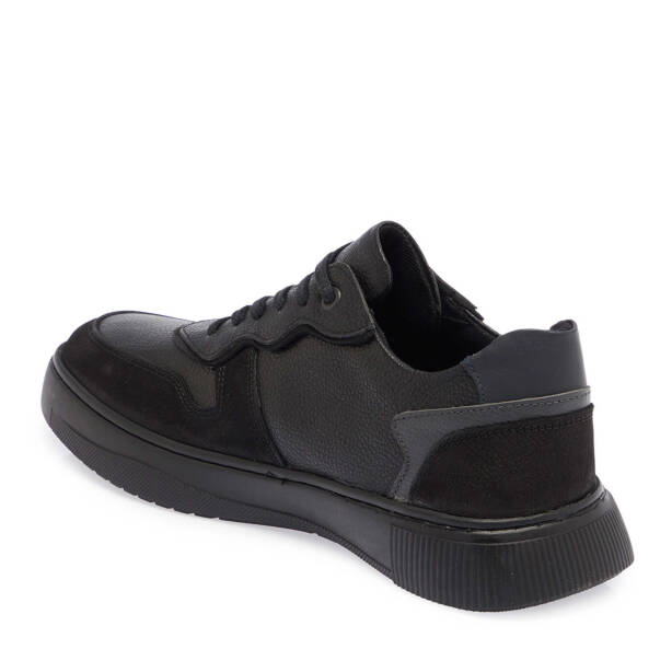 Siyah Hakiki Deri Erkek Sneaker - E24I1AY56908-H4D - 3