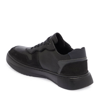  Siyah Deri Erkek Sneaker - E24I1AY56908-H4D - 2