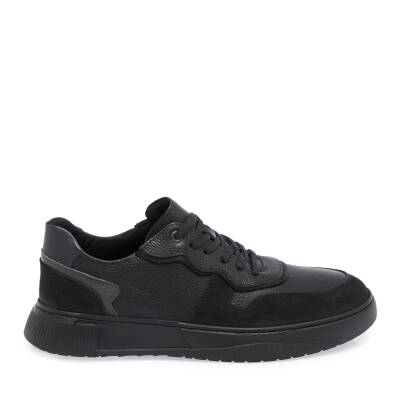  Siyah Deri Erkek Sneaker - E24I1AY56908-H4D - 3
