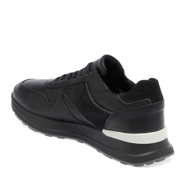 Siyah Hakiki Deri Erkek Sneaker - E24I1AY56909-A23 - 2