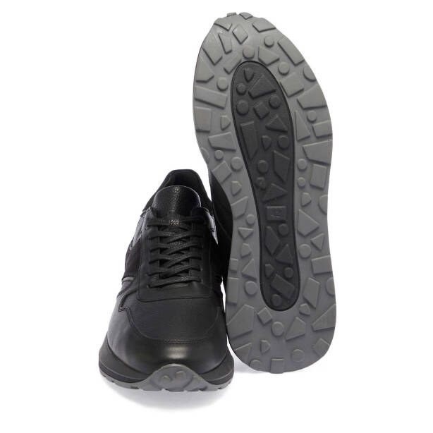 Siyah Hakiki Deri Erkek Sneaker - E24I1AY56909-A23 - 4