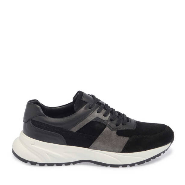 Siyah Deri Erkek Sneaker - E24I1AY56911-A01 - 3