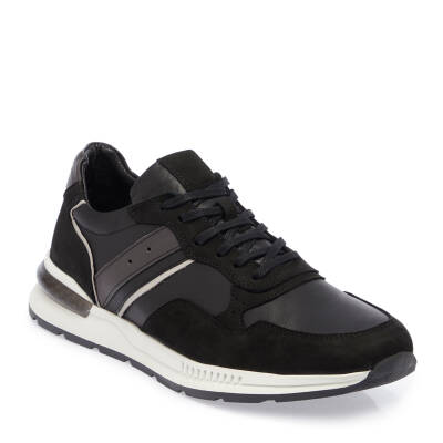Siyah Deri Erkek Sneaker - E24I1AY56913-A64 