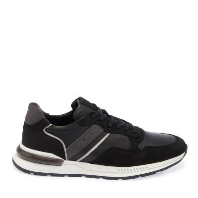 Siyah Deri Erkek Sneaker - E24I1AY56913-A64 - 3