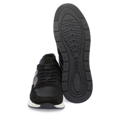Siyah Deri Erkek Sneaker - E24I1AY56913-A64 - 4