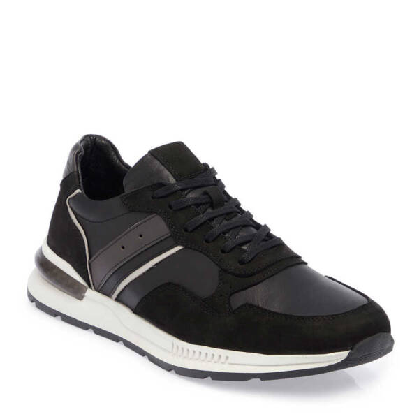 Siyah Hakiki Deri Erkek Sneaker - E24I1AY56913-A64 - 2