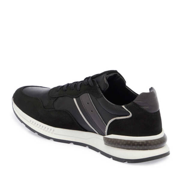 Siyah Hakiki Deri Erkek Sneaker - E24I1AY56913-A64 - 3