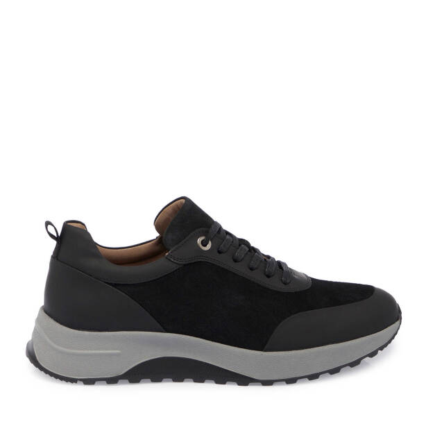 Siyah Deri Erkek Sneaker - E24I1AY56914-F49 - 3