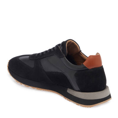 Siyah Deri Erkek Sneaker - E24I1AY56915-W19 - 2