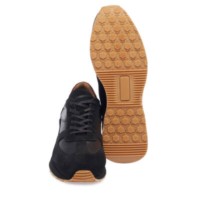 Siyah Deri Erkek Sneaker - E24I1AY56915-W19 - 4