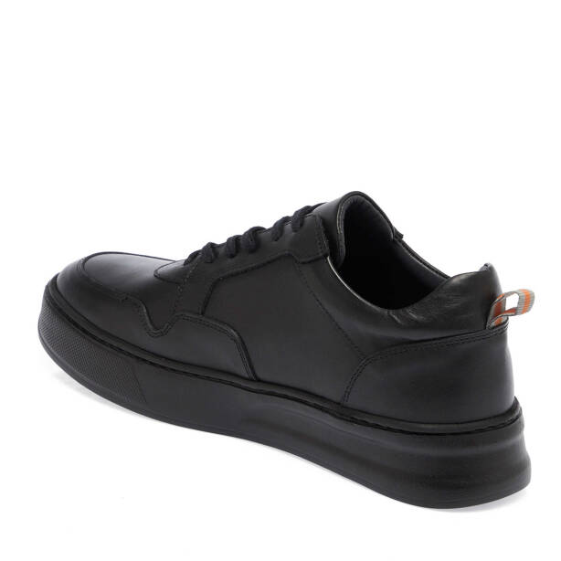 Siyah Hakiki Deri Erkek Sneaker - E24I1AY56918-A23 - 3