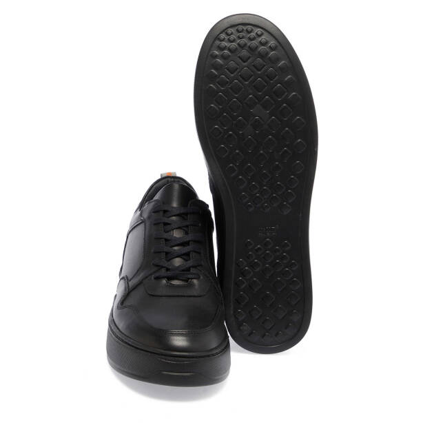 Siyah Hakiki Deri Erkek Sneaker - E24I1AY56918-A23 - 4