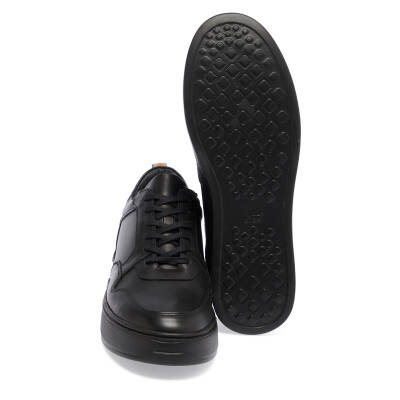 Siyah Deri Erkek Sneaker - E24I1AY56918-A23 - 4