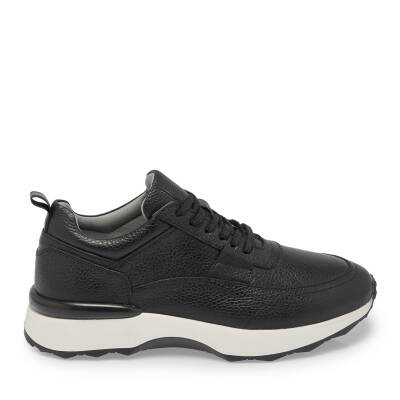Siyah Deri Erkek Sneaker - E24S1AY56934-A41 - 3