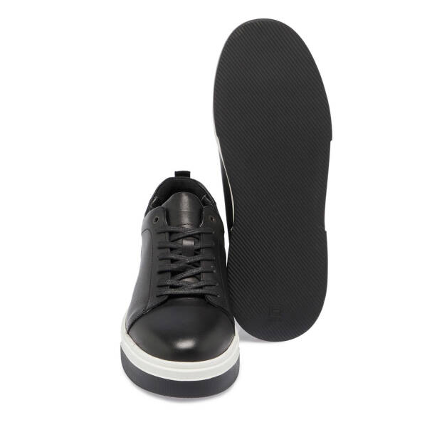 Siyah Deri Erkek Sneaker - E24S1AY56937-A43 - 4