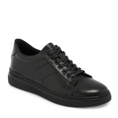 Siyah Deri Erkek Sneaker - E24S1AY56945-A43 - 1