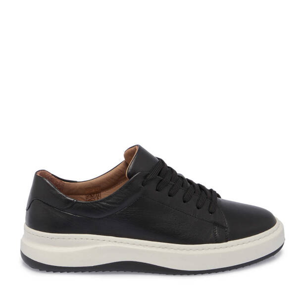 Siyah Deri Erkek Sneaker - E24S1AY56958-A23 - Tergan