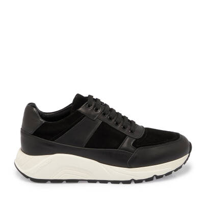 Siyah Deri Erkek Sneaker - E24S1AY56974-A43 - 3