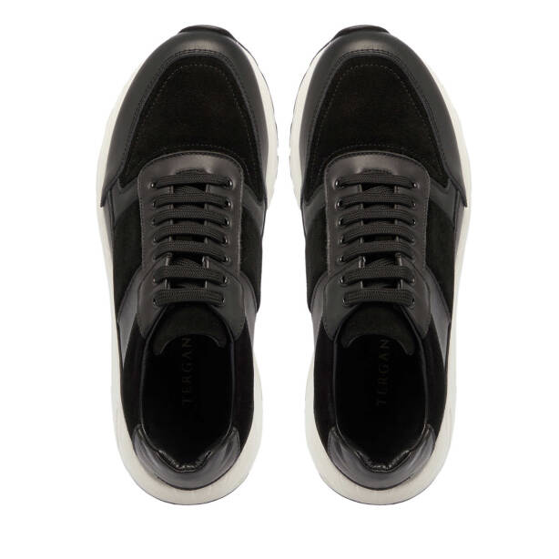 Siyah Deri Erkek Sneaker - E24S1AY56974-A43 - 5