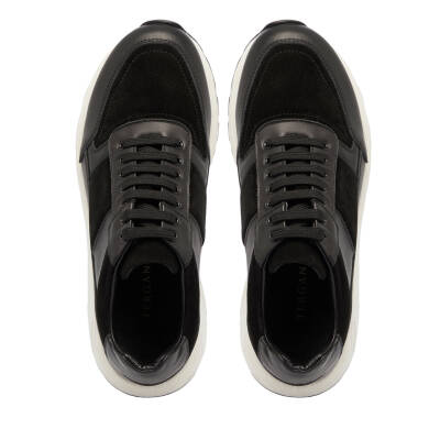 Siyah Deri Erkek Sneaker - E24S1AY56974-A43 - 5
