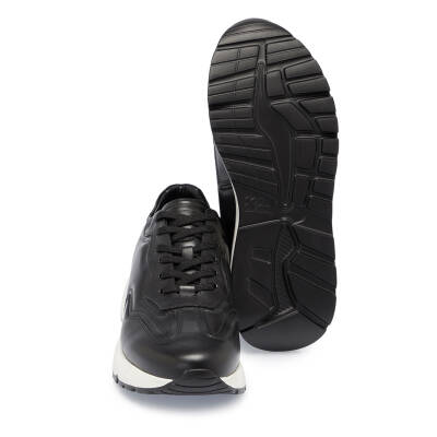 Siyah Deri Erkek Sneaker - E24S1AY56975-A43 - 4