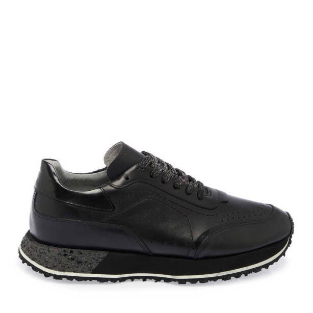 Siyah Deri Erkek Sneaker - E24S1AY56979-A43 - 3