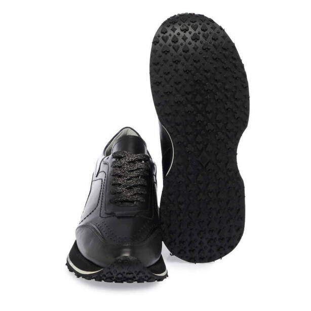 Siyah Deri Erkek Sneaker - E24S1AY56979-A43 - 4