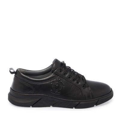 Siyah Deri Erkek Sneaker - E24S1AY57007-A23 - 3