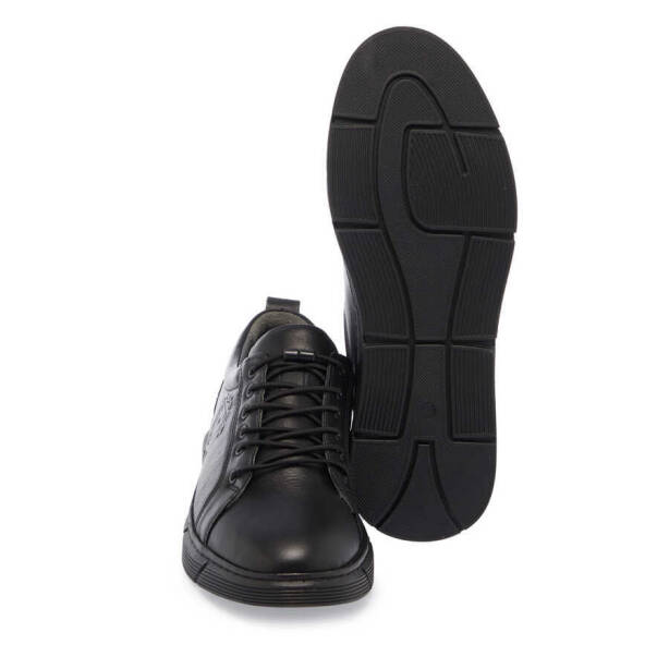 Siyah Deri Erkek Sneaker - E24S1AY57007-A23 - 4