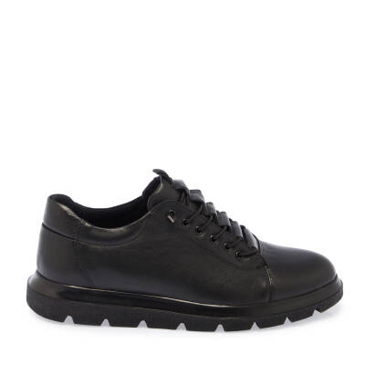 Siyah Deri Erkek Sneaker - E24S1AY57010-A23 - 3