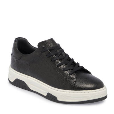 Siyah Deri Erkek Sneaker - E24S1AY57024-A41 - 1
