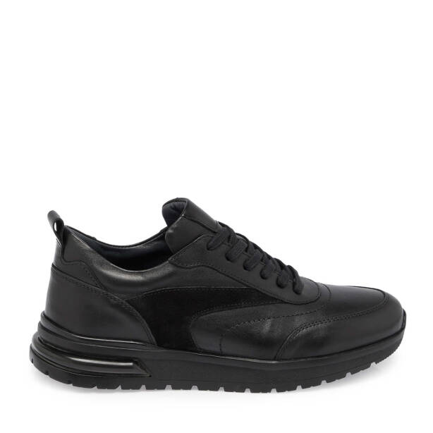 Siyah Deri Erkek Sneaker - E24S1AY57026-A23 - 3