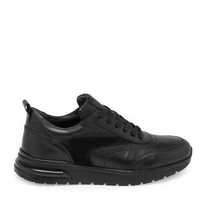 Siyah Deri Erkek Sneaker - E24S1AY57026-A23 - 3