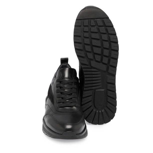 Siyah Deri Erkek Sneaker - E24S1AY57026-A23 - 4