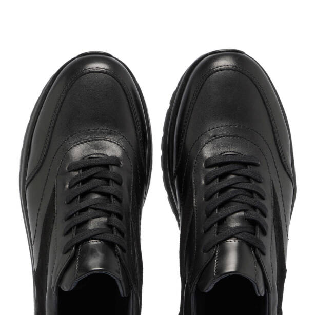 Siyah Deri Erkek Sneaker - E24S1AY57026-A23 - 5