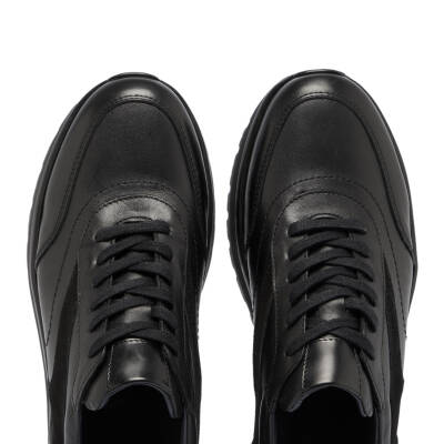 Siyah Deri Erkek Sneaker - E24S1AY57026-A23 - 5