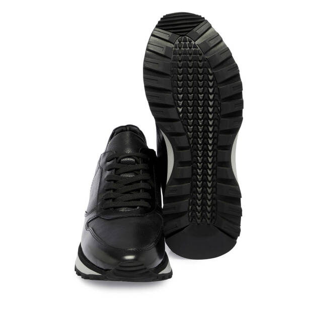 Siyah Deri Erkek Sneaker - E24S1AY57055-A23 - 4